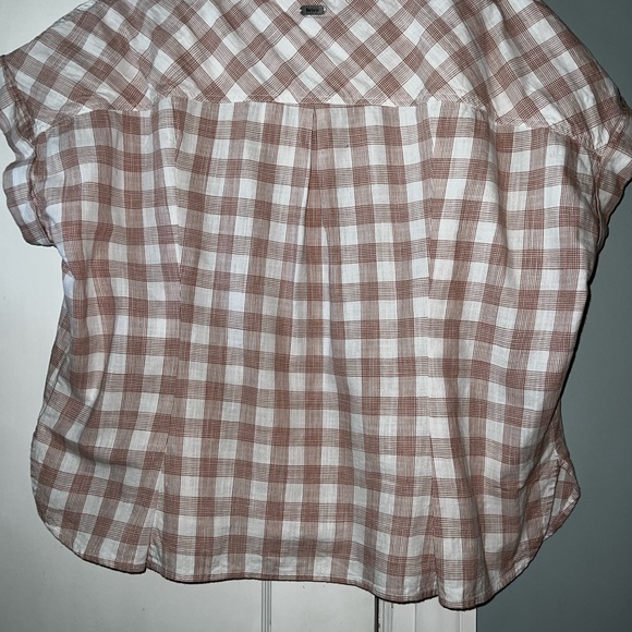 Barbour boxy checkered v-neck blouse in 100% cotton - Picture 2 of 5